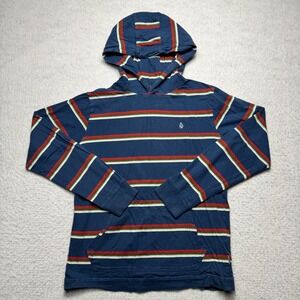 Volcom Stone‎ Hoodie Pullover Sweatshirt Striped Blue Youth Boy's Size Large